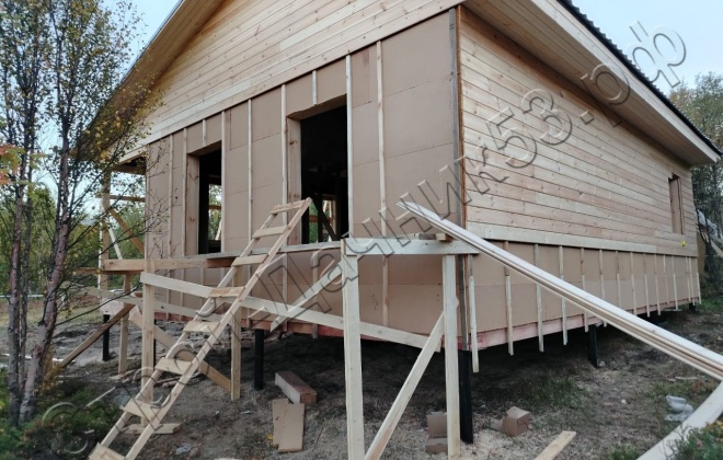 3 Каркасно-щитовой дом Д-37, 9х6м, 65 М², Мурманская область, посёлок Минькино. (7)